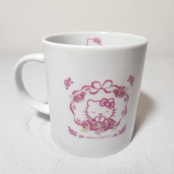 Hello Kitty Sanrio Coffee Mug Cup White and Pink 6 to 8 oz Kitty Inside Cup 1976 - Picture 3 of 12